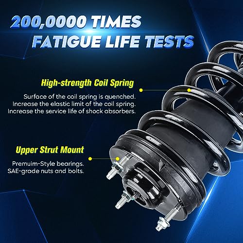 Front & Rear Strut Shock Assembly w/Coil Spring Compatible with Chevy Silverado 1500/ GMC Sierra 1500 2007-2013, Replace 139105 4345074, Left & Right, 4PCS - size: Front & Rear