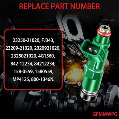 4Pcs Fuel Injectors 23250-21020 FJ343 Injector Compatible with Toyota Prius 2001-2009 Echo 2000-2005 Scion XA XB 2004 2005 2006 1.5L L4 Replaces 23209-21020 842-12234 Set of 4