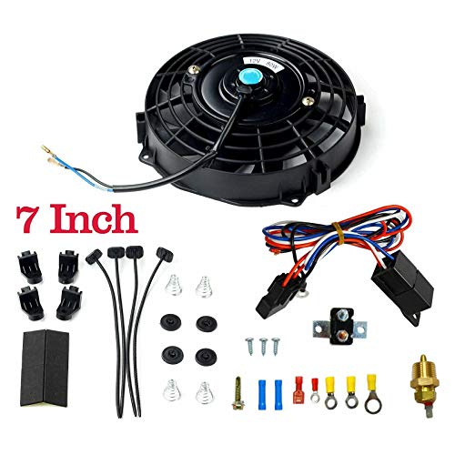 BLACKHORSE-RACING 7" Electric Radiator Fan High 3000 + CFM - size: 7 Inch