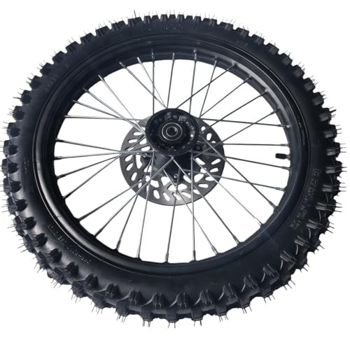 Beeking 70/100-17 Front Wheel Rim Tire Assembly for Dirt Bike 15mm axle front Wheel Rim Tire Fits 50cc-125cc dirt bike TTR SSR CRF Apollo Includes 200mm brake disc.