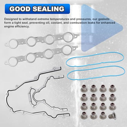 5.3 4.8 MLS Full Cylinder Head Engine Gasket Kit Compatible with 2002-2011 Chevy Silverado Tahoe Avalanche Express Suburban, GMC Sierra Savana Yukon, Buick Escalade 4.8L 5.3L V8