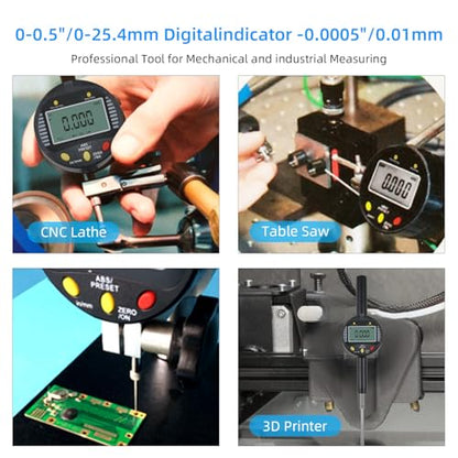 Precision Digital Dial Gauge,Dlectrical Digital Indicator Accuracy of 0.001mm/0.00005 "Metric and Imperial Measure Tool Electronic Dial Gauge with A Range of 25.4mm,for 3D Printing,CNC Machine - size: 1 in/0.001