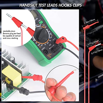 HANDSKIT Electrical Multimeter Test Leads Set with Alligator Clips