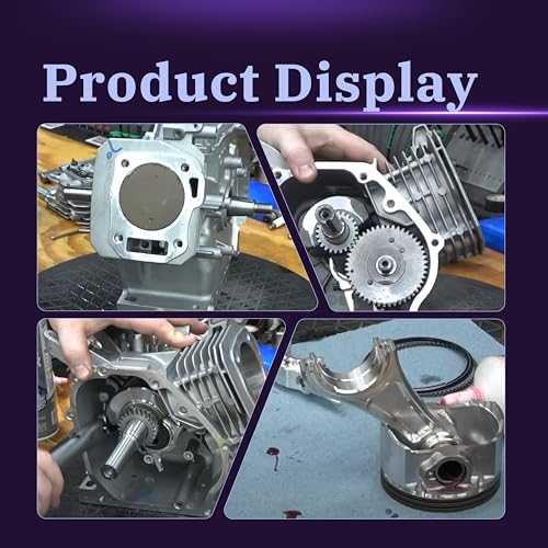 55mm Stroker Crankshaft 3.308" Billet Aluminum Connecting Rod 70mm Ceramic Coated Flat-Top Piston Stroker Rotating Assembly For Predator 212cc Hemi Engine Go Kart Mini Bike Black - color: Black