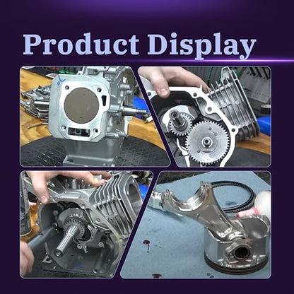 55mm Stroker Crankshaft 3.308" Billet Aluminum Connecting Rod 70mm Ceramic Coated Flat-Top Piston Stroker Rotating Assembly For Predator 212cc Hemi Engine Go Kart Mini Bike Black - color: Black