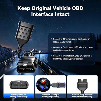 MUCAR 632 AI Bidirectional Scan Tool + Universal 16 Pin Male to Female OBD2 Extension Cable