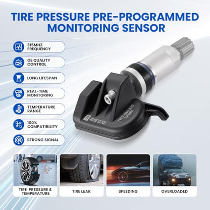 315Mhz TPMS Sensor 426070E030 Pre-Programmed Tire Pressure Sensor 4PCS - size: 42607-0E030