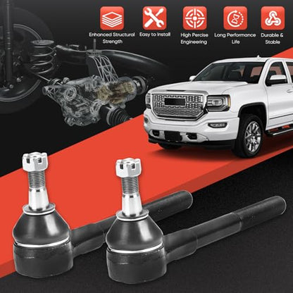 2pc ES2836RL Front Outer Tie Rod End Compatible with Chevy Blazer Express 1500 2500 3500 C1500 C2500 Suburban Tahoe, GMC Savana Yukon K1500 K2500,Escalade - size: ES2836RL