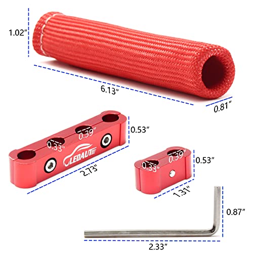 LEDAUT Red 8Cyl Spark Plug Heat Shield Protector and 12pc Engine Separator Insulating Fire Sleeve Wire Protector with Divider Suit for 8mm 9mm 10mm - color: Red, size: 18PCS