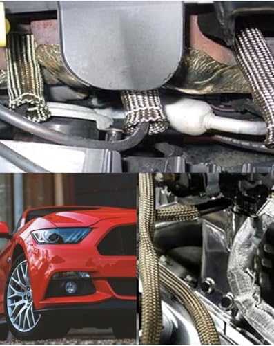 Fuel Line Heat Shield Wire Heat Shield Heat Shield Sleeve Auto Hose Spark Plug Wire Heat Shield diesel heater exhaust sleeve 2500 Degree for Car&Auto Wire Loom Brake Cable (1"IDX10'Titanium) - color: Titanium, size: 1" ID X 10'