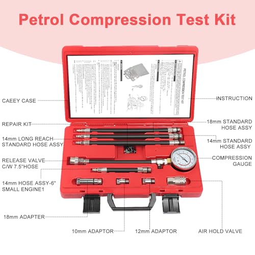 Petrol Compression Test Kit, Engine Compression Tester,2-3/4
