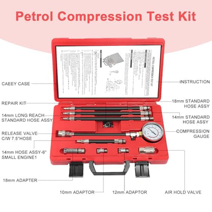 Petrol Compression Test Kit, Engine Compression Tester,2-3/4