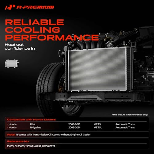 A-Premium Engine Coolant Radiator Assembly with Transmission Oil Cooler