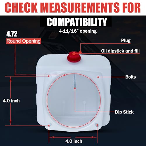 6 Quart Poly Hydraulic Replacement Reservoir – Poly Tank and Hydraulic Oil Tank for Power Units, Dump Trucks, Trailers, RVs and Boats