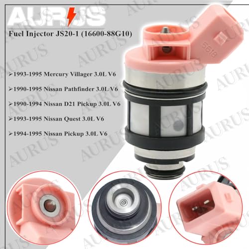 6pcs AURUS OEM Fuel Injectors 16600-88g10 JS20-1 Compatible With Mercury Villager (1993-1995), for Nissan Pathfinder (1990-1995) D21 Pickup (1990-1994) Quest (1993-1995) 3.0L V6 Cylinder - size: 6 pc