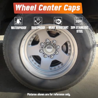 2 Pack 4.88" Push Through Trailer Wheel Center Caps & Lug Nuts - color: Mirror Polished