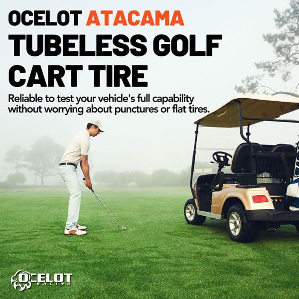 Ocelot Atacama 23x10-12 A/T Golf Cart Tire – All Terrain, DOT Approved, 4-Ply Construction, Smooth Operation & Quiet Ride, Tread Design for On/Off-Road Use