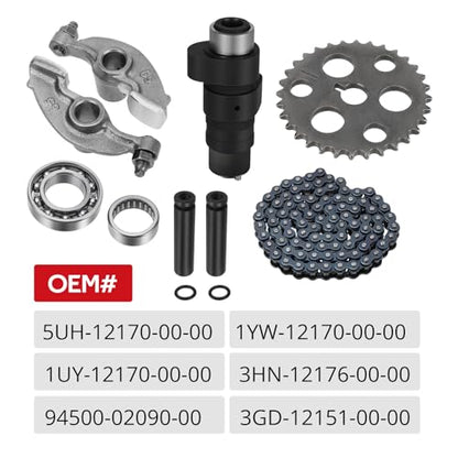 JAVIK Camshaft & Cam Chain Gear Bearing Kit Fit for Yamaha Big Bear 350 YFM350 1990-1999 Warrior 350 Wolverine 350 Moto-4 350 1989-2005, OEM#5UH-12170-00-00 1YW-12170-00-00