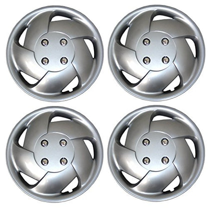 WC3-15-8083-S - Pack of 4 Hubcaps - 15-Inches | Silver | Style 083 Style Snap-On (Pop-On) Type Metallic Silver Wheel Covers Hub-caps - size: 15-Inches | Silver | Style 083