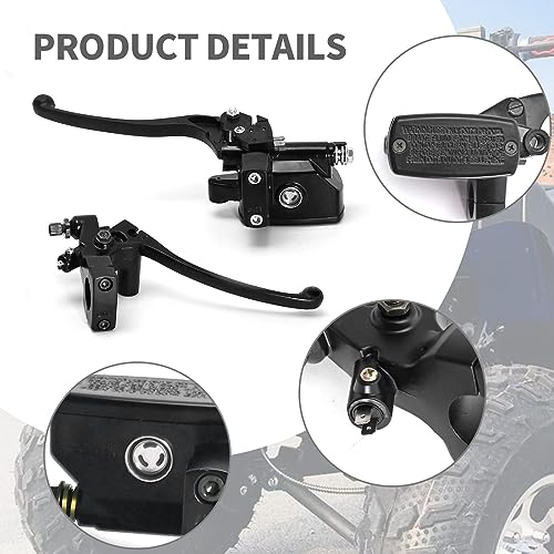 MDEOOSKY Motorcycle Brake Master Cylinder Clutch Lever 1" (25mm) Left & Right Brake Clutch Master Cylinder Replacement for Honda Kawasaki Suzuki Yamaha (Black)