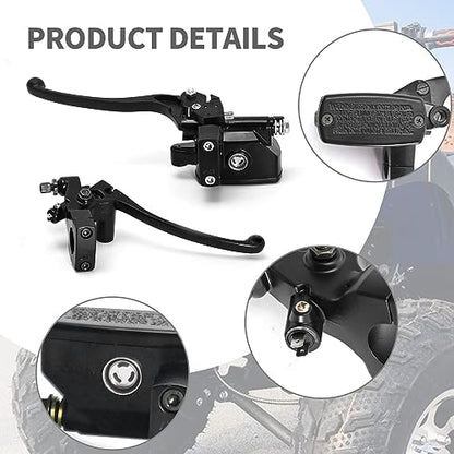 MDEOOSKY Motorcycle Brake Master Cylinder Clutch Lever 1" (25mm) Left & Right Brake Clutch Master Cylinder Replacement for Honda Kawasaki Suzuki Yamaha (Black)