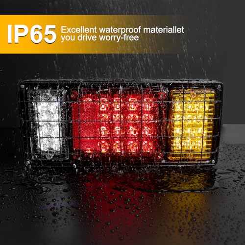 2 Pack 40 LED Trailer Tail Lights Kit with Iron Net Protection - color: Tail Lights-D