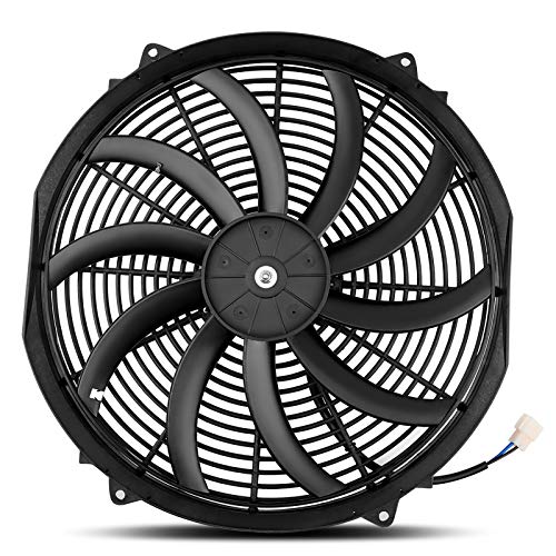 MONOKING 2PCS 16" 16 inch Electric Radiator Fan Universal High Performance Reversible 16inch Electric Engine Radiator Cooling Fans with Mounting Kit 2500 CFM 12 Volts 10 Amps 120 Watts, Black - size: 16 Inch-2PCS