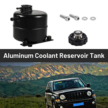 2.5L Aluminium Polished Radiator Coolant Water Overflow Expansion Tank Reservoir,Expansion Alloy Tank Radiator Reservoir Tank with Cap for Mini Cooper S R52 R53,Black - color: black
