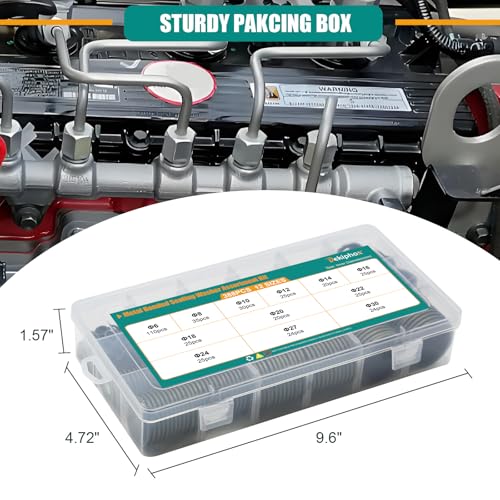 388 PCS 12 Sizes NBR Metal Bonded Sealing Washer Kit M6-M30 Automotive - color: 388pcs Sealing Washers