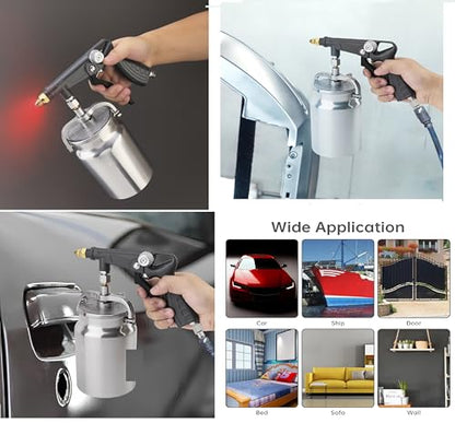 ChgImposs Undercoating Spray Gun Kit, 34 fl oz / 1 Liter Cup, Rust Proofing Gun for Truck Bed Liner, Car Underbody Coating, Rubberized Protective Spray Tool with Hoses (Grey) - color: Gray