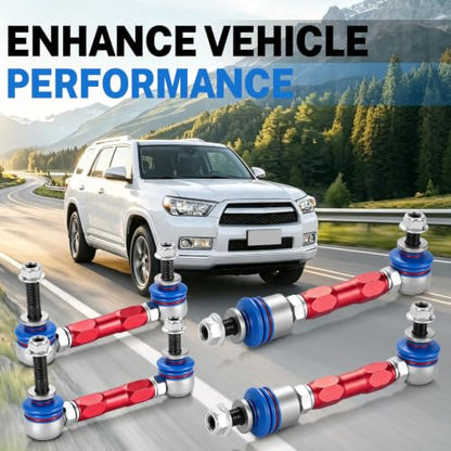 Front & Rear Adjustable Stabilizer Sway Bar End Links Suspension Kit Compatible with Lexus GX470 2003-2009, Toyota 4Runner 2003-2022, Toyota FJ Cruiser 2007-2014