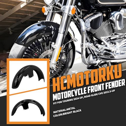 21 inch Front Fender Mudguard Fit For Harley Touring Road King FLHR Electra Glide FLHT Street Glide FLHX 2024-2025 CVO Road Glide 2023.5-2025 Gloss Black - style: Gloss Black 21inch 2024-2025