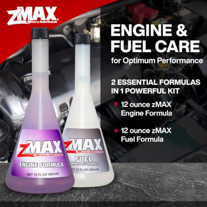 zMAX 58-011 - Engine & Fuel Formula Kit - Easy to Use - Reduces Carbon Build-Up & Lubricates Metal Extending Life of Car or Truck - Runs Efficiently, Improving Gas or Diesel Mileage - 12 oz - 2 Pack - size: Engine & Fuel - 2 Pack