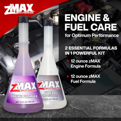 zMAX 58-011 - Engine & Fuel Formula Kit - Easy to Use - Reduces Carbon Build-Up & Lubricates Metal Extending Life of Car or Truck - Runs Efficiently, Improving Gas or Diesel Mileage - 12 oz - 2 Pack - size: Engine & Fuel - 2 Pack