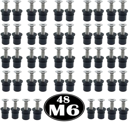 48 Pairs M6 Neoprene Rubber Well Nuts for Kayak with Brass Inserts - size: 48 Pairs 6mm Neoprene Well Nuts