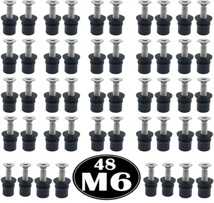 48 Pairs M6 Neoprene Rubber Well Nuts for Kayak with Brass Inserts - size: 48 Pairs 6mm Neoprene Well Nuts