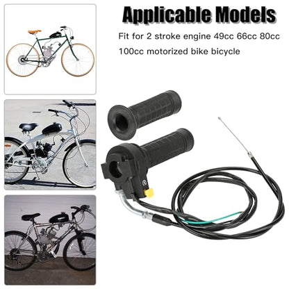 YOXUFA Throttle Cable Twist Throttle Handle Grip Assembly for 2 Stroke Engine 80cc 100cc 49cc 50cc Gas Motor Motorized Bicycle Bike Parts with 7/8" 22mm Handlebar - size: 35.4" Cable