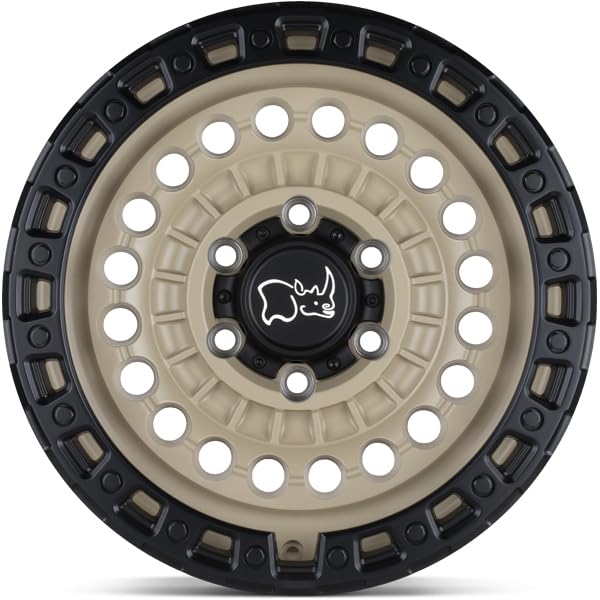 Black Rhino Hard Alloys Sentinel 20X9.5, 5X5.0, 4.54, 18mm Desert Sand W/Black Ring - 2095STN-85127D71 - color: Desert Sand w/Black Ring, size: 20x9.5
