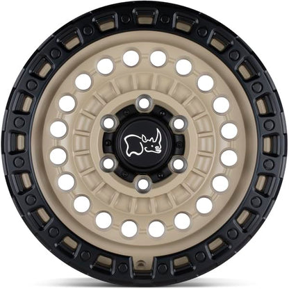 Black Rhino Hard Alloys SENTINEL 20X9.5, 6X4.5, 5.72, +12mm DESERT SAND W/ BLACK RING - 2095STN126114D76 - color: DESERT SAND W/ BLACK RING, size: 20x9.5