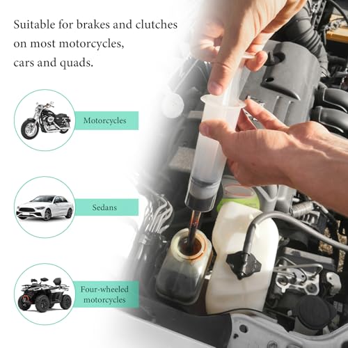 Brake Bleeder Kit, Hydraulic Disc Clutch Bleed Tool with 100ml Syringe 50cm Hose, Universal Brake Bleeding Kit Oil Fluid Extractor for Motorcycle Car Repair Maintenance