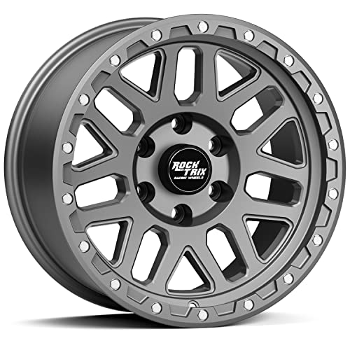 RockTrix RT110 17 Inch Wheel 17x9 6x139.7 6x5.5, 12mm Offset, Gunmetal - color: Matte Gunmetal, size: 17x9 -12mm offset