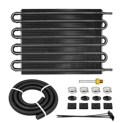 8 Pass Ultra-Cool Tube and Fin Transmission Cooler - color: Black, size: 8-pass