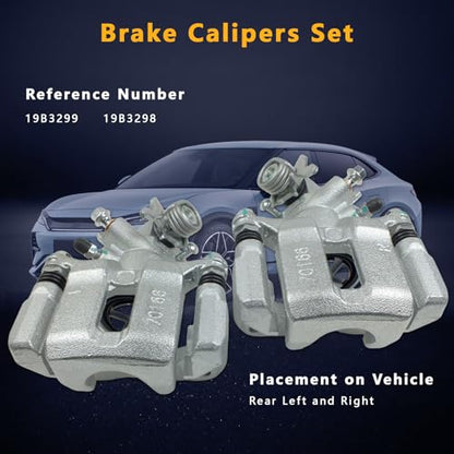 2 Pcs Brake Calipers w/Bracket Fit for 2006-2015 Honda Civic 2006-2018 Acura CSX ILX, Driver and Passenger Side Disc Brake Calipers Replace for 19B3298 19B3299 - size: 19B3298+19B3299