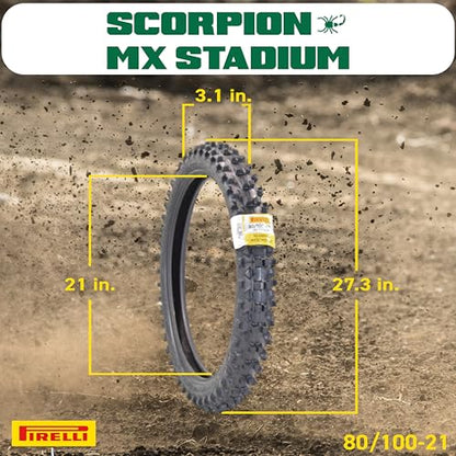 Pirelli Scorpion MX Mid-Soft Stadium 80/100-21 Front Tire - Motocross - size: 80/100-21 M/C 51M MST