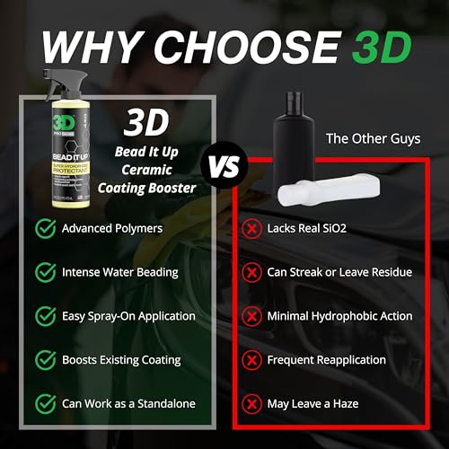 3D Bead It Up Ceramic Coating Booster Spray - Super Hydrophobic Bead Maker - Polymer Paint Protectant & Sealant 16oz. - size: 16 Fl Oz (Pack of 1)