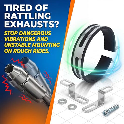 Motorcycle Exhaust Pipe Bracket Hanger Clip with Z Shape Clamp