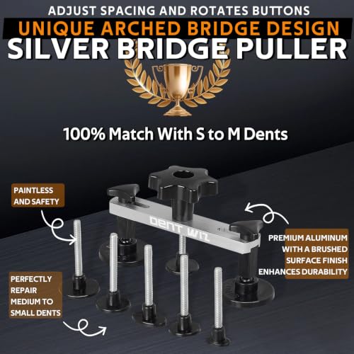 Dent Puller Kit - Paintless Dent Removal Tool with 100W Hot Glue Gun 10 Glue Sticks and 2-in-1 Slide Hammer T-Bar - for Car Body Repair Hail Damage Door Dings and Small Suction Cup - color: Black 01