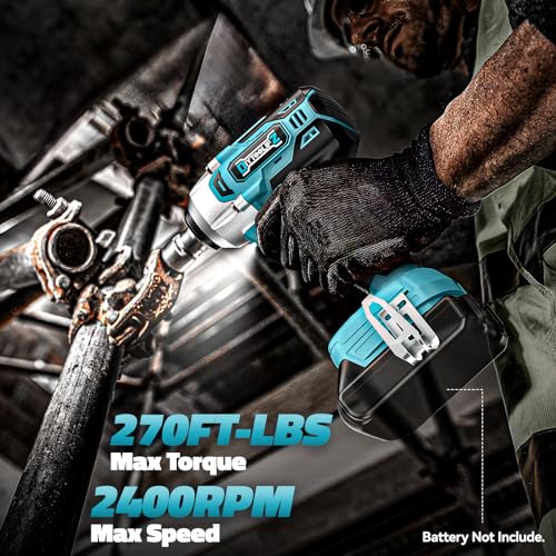 DIYtoolifz Cordless Impact Wrench Compatible with Makita 18v Battery: 250Ft-lbs(340N.m) 3/8" Brushless Electric Impact Gun, 2400RPM High Torque Impact Driver, Power Impact Wrench, Bare Tool - size: 250ft-lbs, style: For Makita 18V Battery (Battery Not Inc