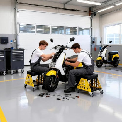Mechanic Stool 400 LBS Capacity Garage Stool Gift for Men, Heavy Duty Rolling Mechanics Seat, Tools for Automotive Auto Repair (Yellow) - color: Yellow