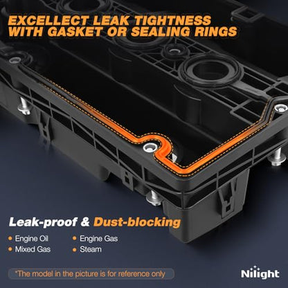 Nilight Engine Valve Cover with Gasket, Replace# 55558673 55564395 - size: for Chevy Cruze 2010-2016, Sonic 2012-2018